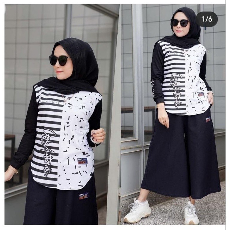 [ONLINE EXCLUSIVE] one set terlaris /set celana kulot terbaru/set cel zolaqu gyl/fashion wanita