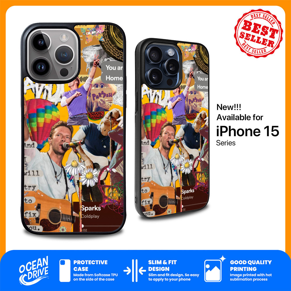 Case Casing iPhone 16 15 14 13 12 11 Pro Max Music Coldplay AA058