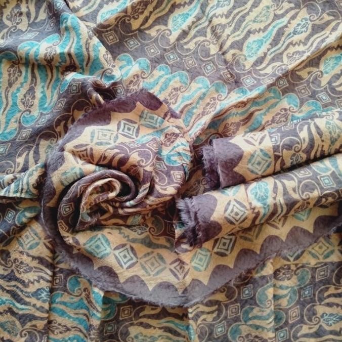 Naenggo Ready Stock Kain Batik Wanita Viscose Semi Sutra Motif Obin Warna