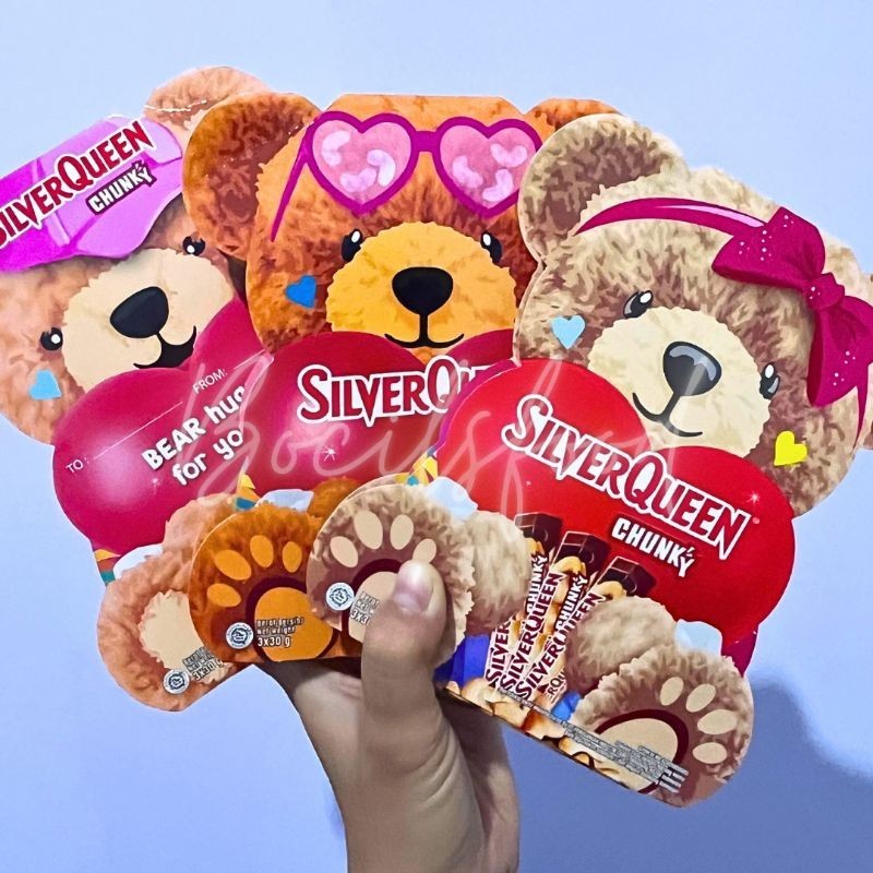 

BR5 SILVERQUEEN BEAR/SILVER QUEEN BEAR/SILVERQUEEN 2X58G/SILVER QUEEN EDISI VALENTINE/COKLAT
