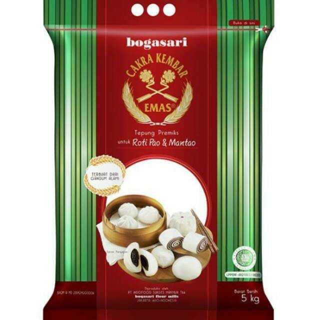 

Bogasari Tepung Prex Cakra Kembar Emas (Roti Pao & Roti Mantao) 5Kg - E136