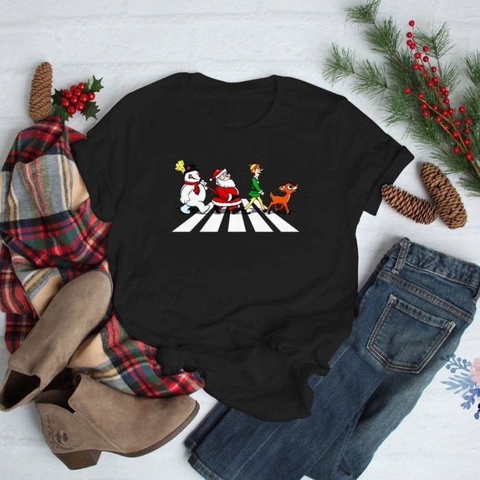 Baju Kaos Christmas Road T-Shirt, Merry Christmas Shirt