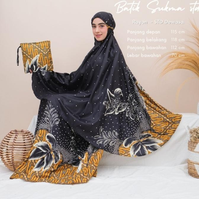 NEW PROMO MUKENA BATIK DEWASA RAYON BALI SUKMA STANDART FREE TAS PACKING BAGUS