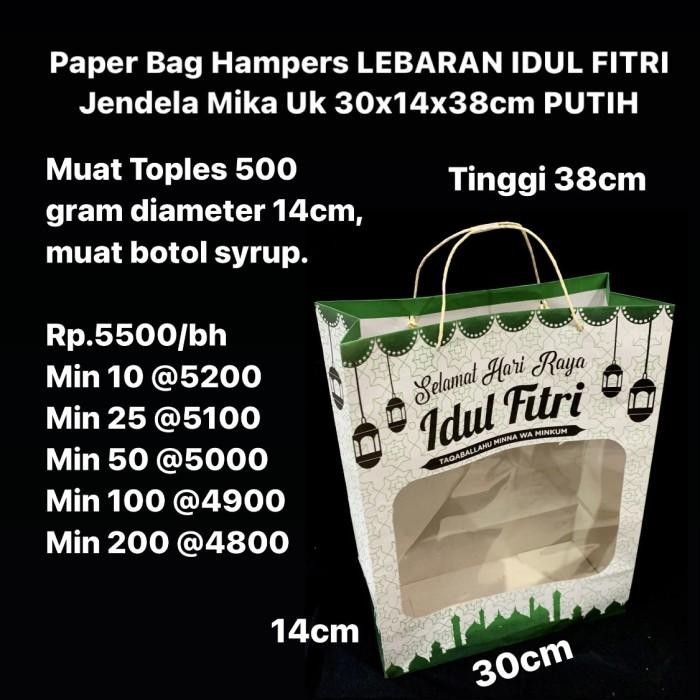 

Paper Bag Hampers Lebaran Idul Fitri Jendela Mika Uk 30X14X38Cm 062