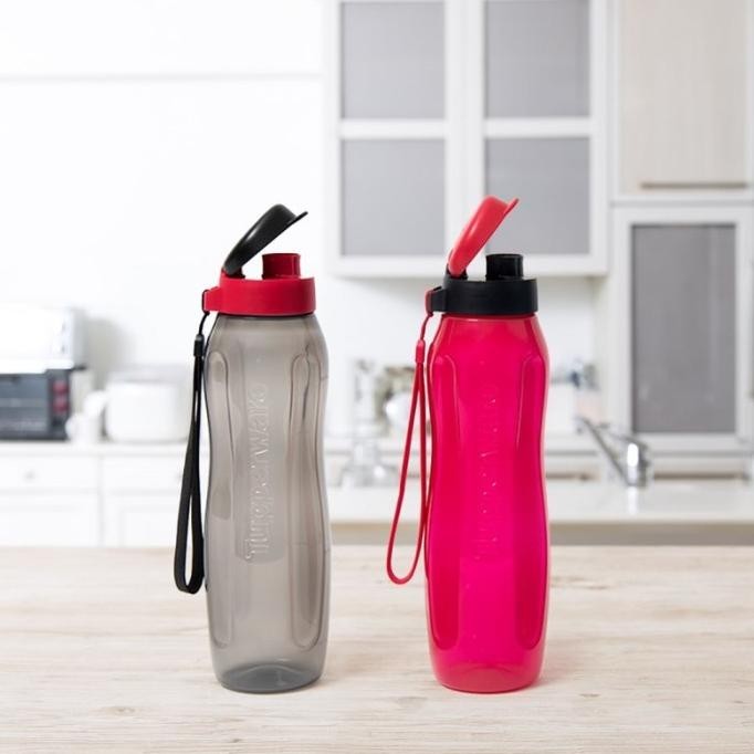Botol Air Minum Eco 1Liter Tupperware Warna Fanta Dan Hitam 2Pcs Promo