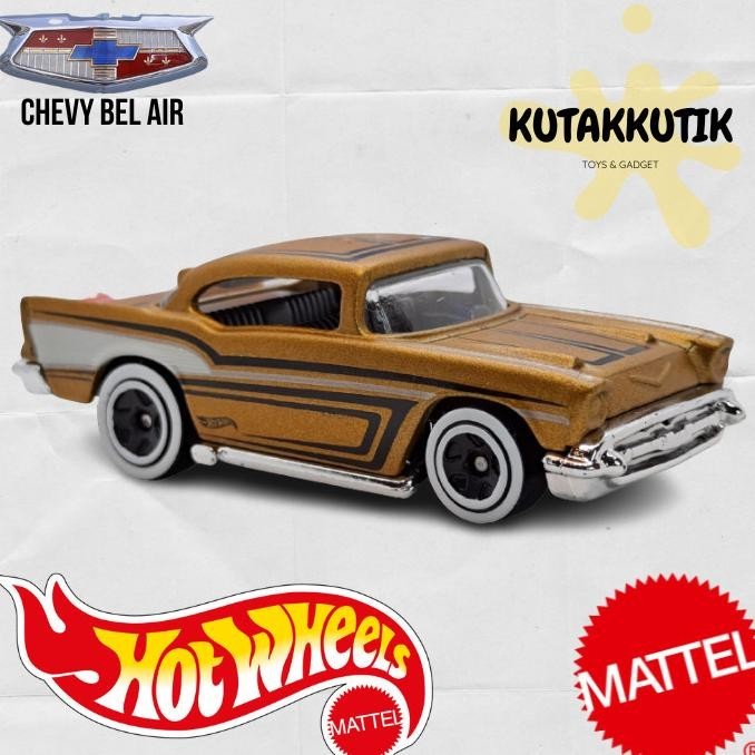 Hot Wheels 57 Chevy Gold Emas Lot G 2022 Chevy Bel Air