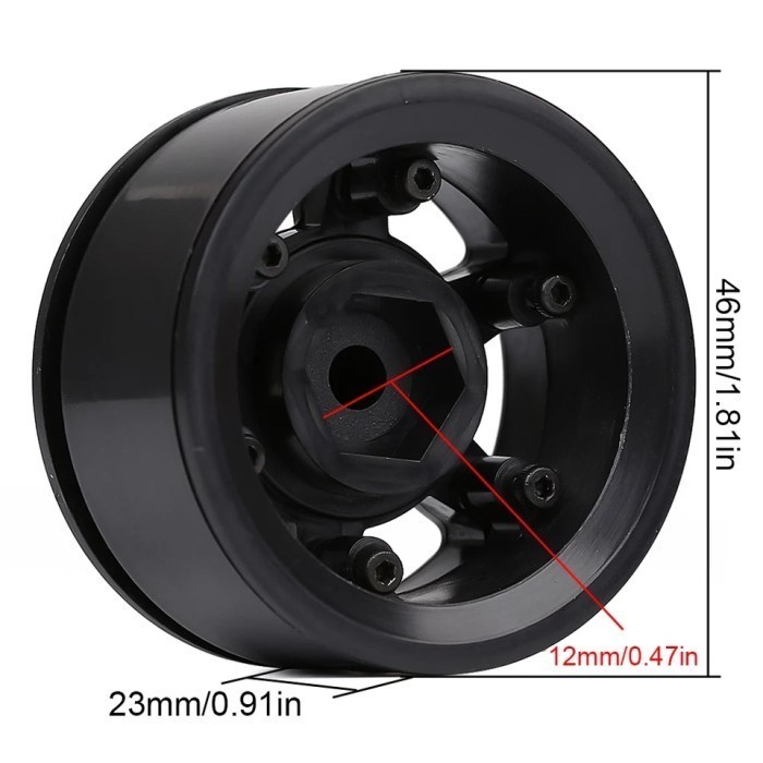 4Pcs Plastic 1.55 Beadlock Wheel Rim Velg 1/10 Scx10 Rc4Wd Mst