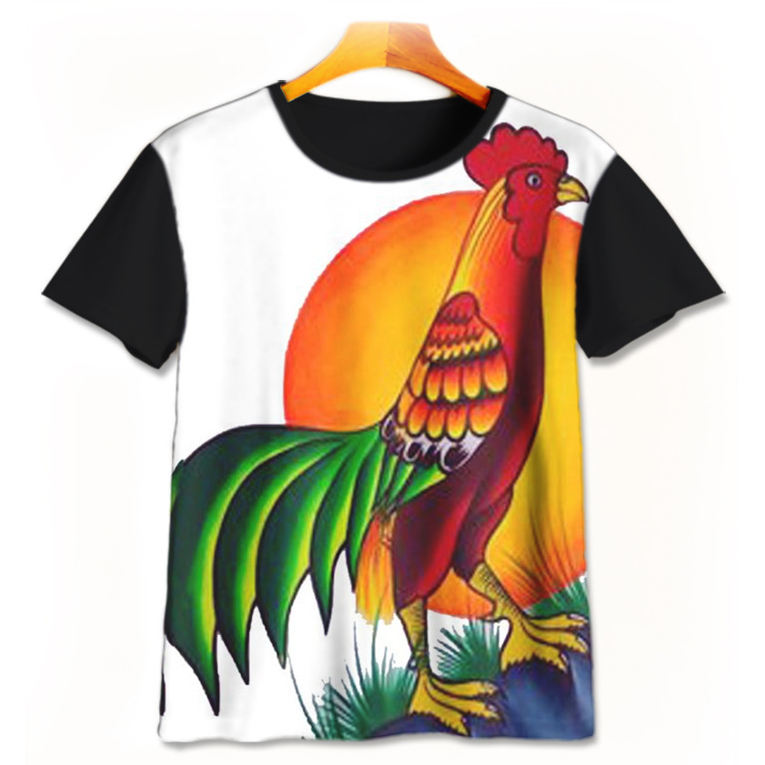 Kaos Anak Unik Ayam Jago v1 Baju Ayam Jago Lucu Anak 3D Printing Untuk Umur 1-12 Tahun