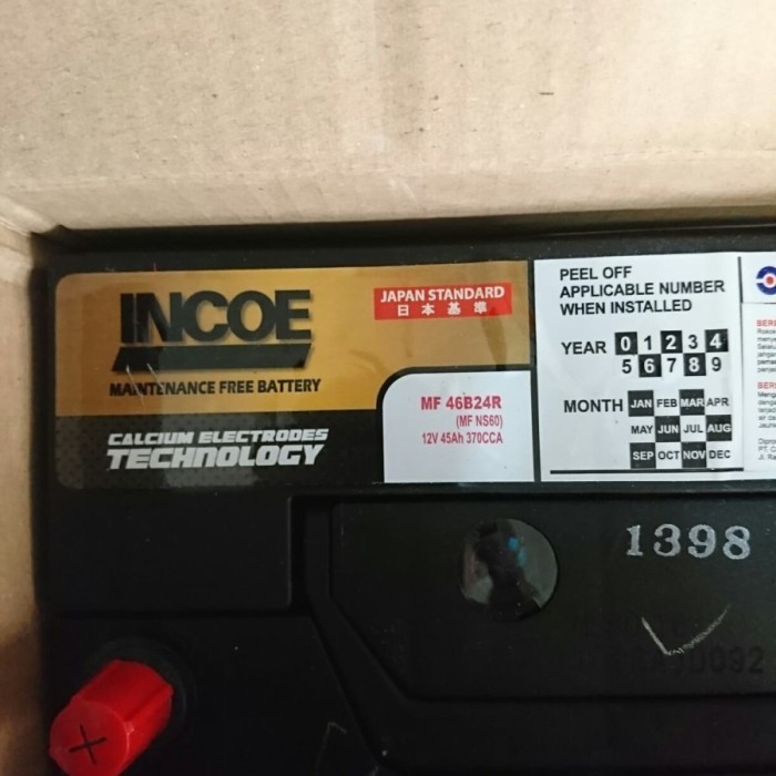 Accu Incoe Mf Ns60 Ns60L Ns60Ls 12V 45Ah Aki Kering Mobil Bandung