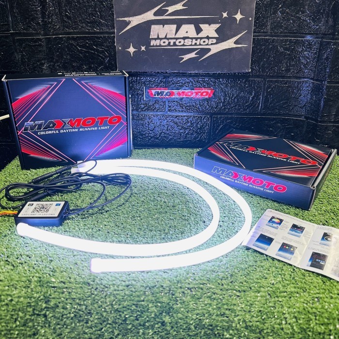 Lampu Alis Led Drl Maxmoto Rgb Konek Aplikasi Android/Ios