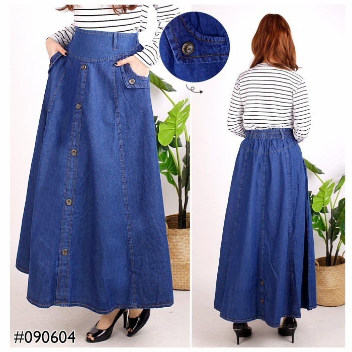 Rok Panjang Muslim Wanita Motif Bunga