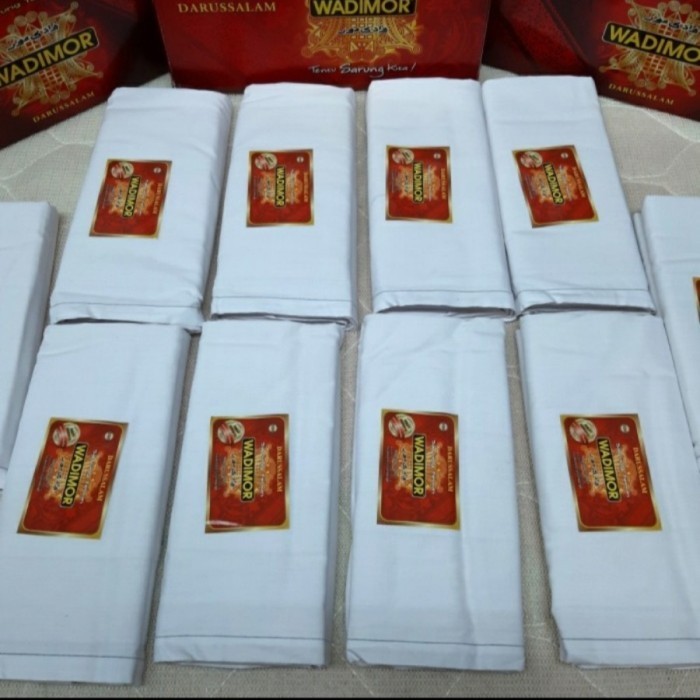 COD Kain Sarung Wadimor PUTIH POLOS Asli 1pcs