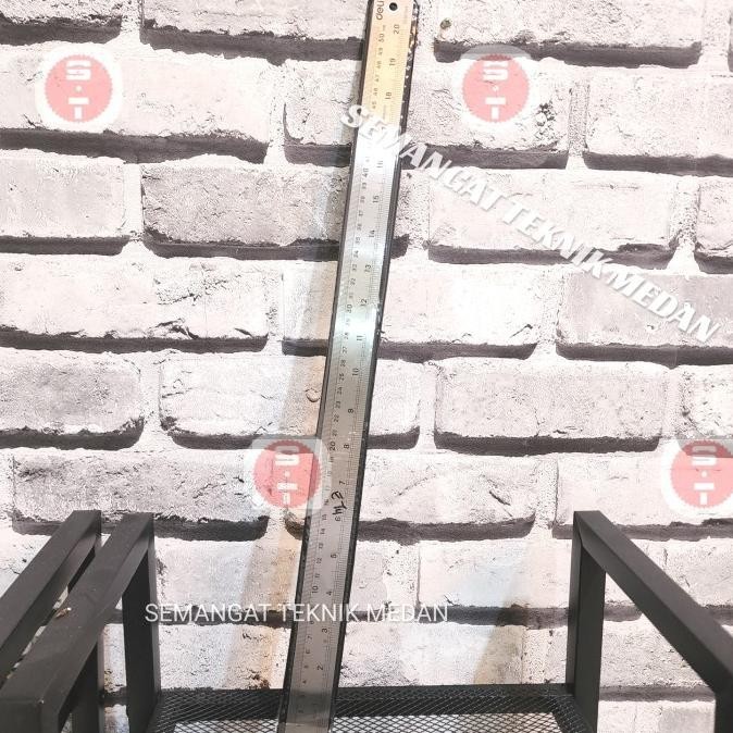 

siap kirim] PENGGARIS RULER MISTAR BESI BAJA STAINLESS 50CM 50 CM DELI DL8050Y
