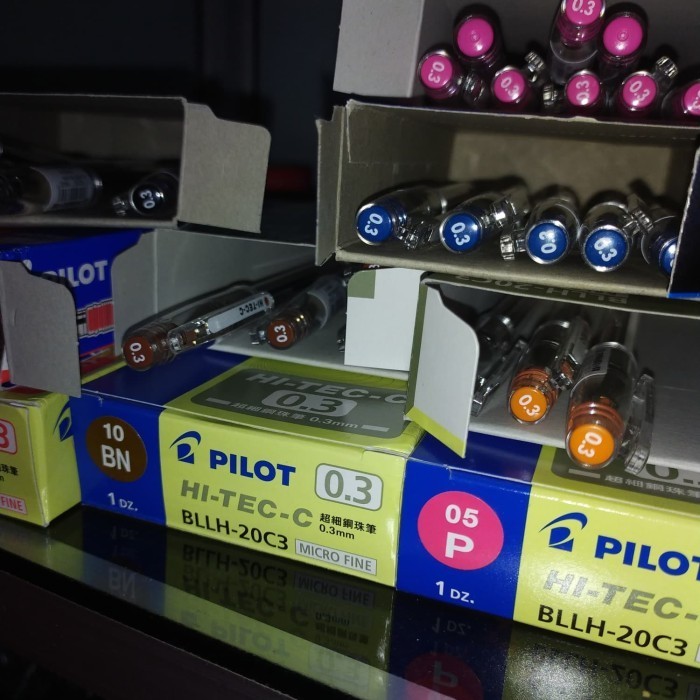 Pen Makna Hi-Tec Pilot 0.3 Lusinan Warna Warni Hitech Hitec