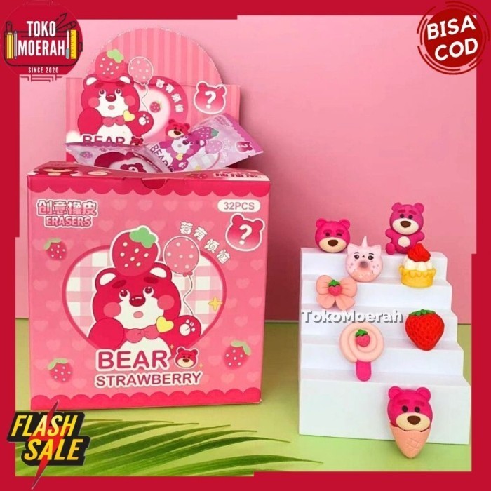 

1 Box 32Pcs Penghapus Misteri Pack Lotso Eraser Mystery Bag Lotso Lucu