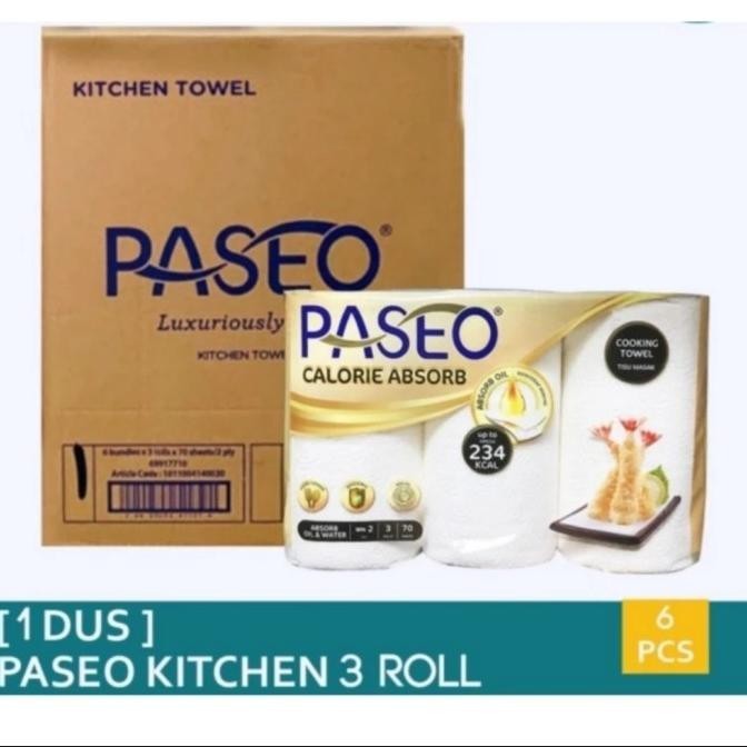 """] GROSIR PASEO KITCHEN TOWEL ISI 3 ROLL / 1 DUS ISI 6
