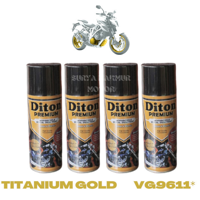 <<<<<] Cat Semprot/Pilok/Pilox Diton Premium Velg Colour 9611 Titanium Gold