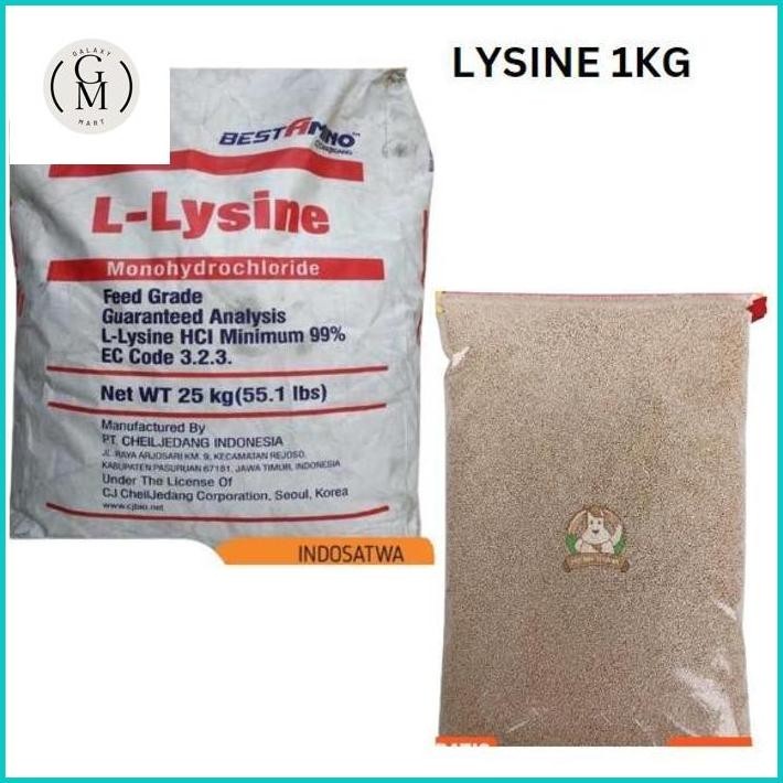 LYSINE SUPLEMEN VITAMIN KUCING ANJING UDANG IKAN SAPI dan AYAM 1KG