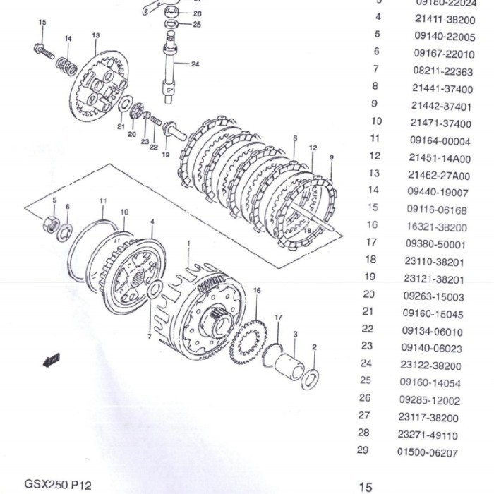 Kampas Kopling Set + Per Kopling Suzuki Thunder 250 / Gs250