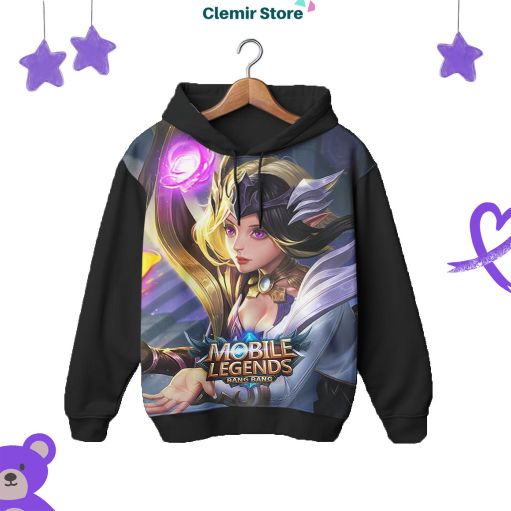 Hoodie Printing 3D Anak Mobile Legend Ml Fullprint Karakter Mage Lunox Untuk Usia 1-12 Tahun Unisex 