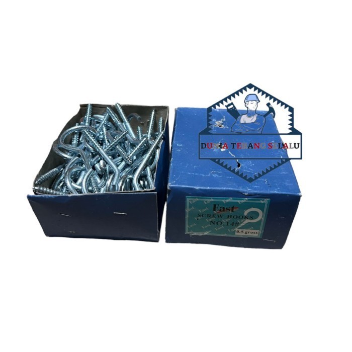 Skrup Hak Buka East No 14 - Screw Hooks Wl #14 - Cantolan Baju No14 Grating Ongkir