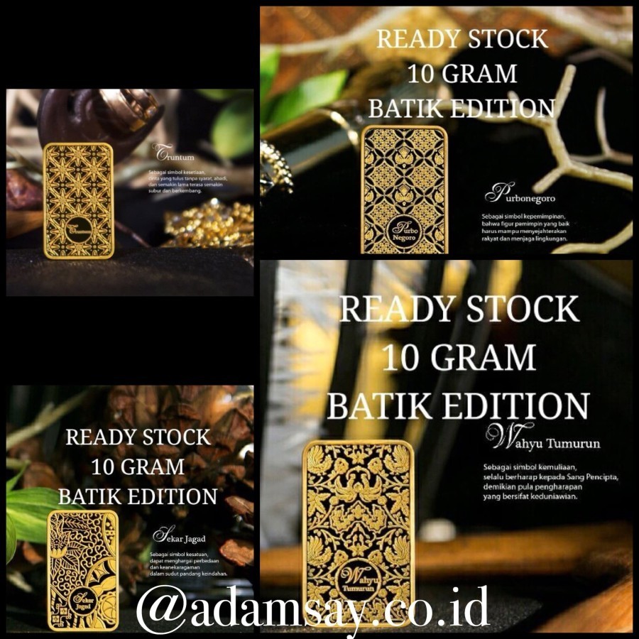 Logam mulia emas antam 10 gram edisi batik terbatas