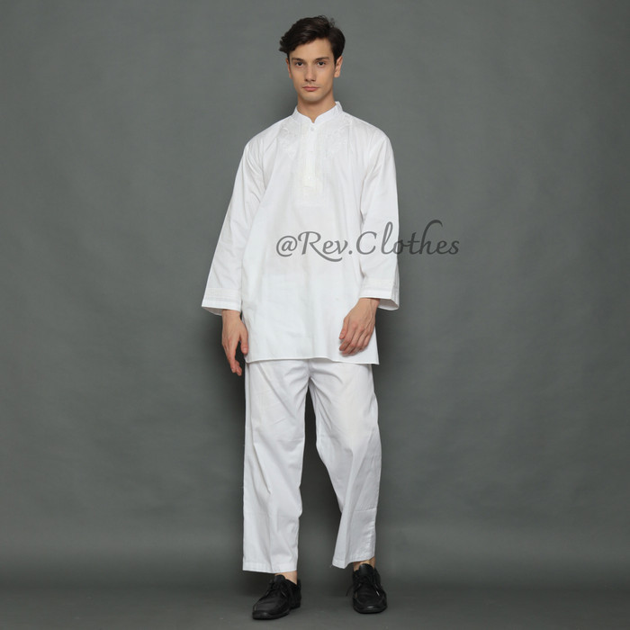 Setelan Pakistan Dewasa Putih Baju Koko Setelan / Rev Clothes / Rev 11
