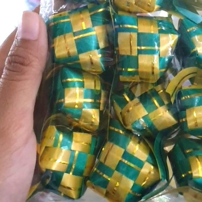 

Ketupat Lebaran Pita Jepang Hijau Kuning Lis Gold Idul Fitri 066