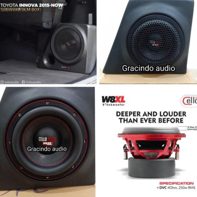 (CELL) SUBWOOFER CELLO W8XL + BOX PNP OEM TOYOTA INNOVA REBORN 2016-NOW