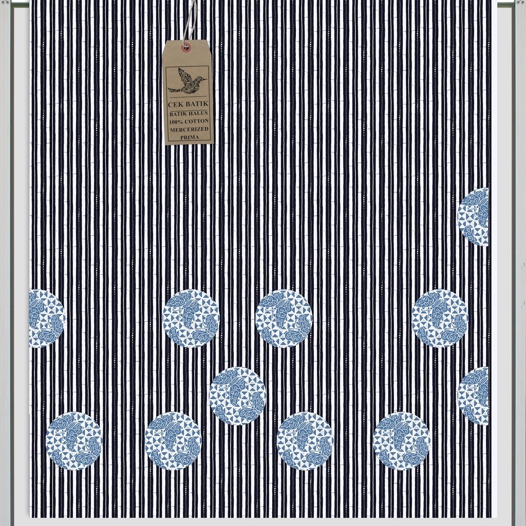 kain batik - Motif Batik Liris Piringan Kupu (Navi)
