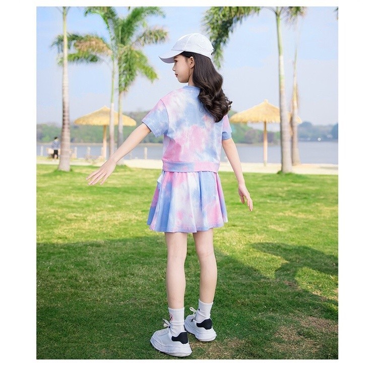 [ONLINE EXCLUSIVE] LUCKY SET BAJU SETELAN ANAK REMAJA CEWEK FASHION SPORT CASUAL TIE DYE ALA KOREA