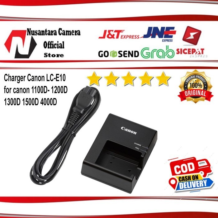 Terlaris Charger Canon Lc-E10 For Battery Lp-E10 Untuk Kamera 1100D 1200D 1300D Promo Terbaru