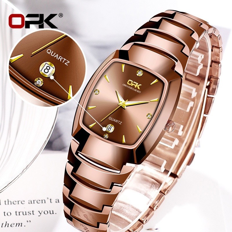 [ONLINE EXCLUSIVE] OPK Jam Tangan Wanita Anti Air Original Import Quartz Ultra Tipis Asli Luxury