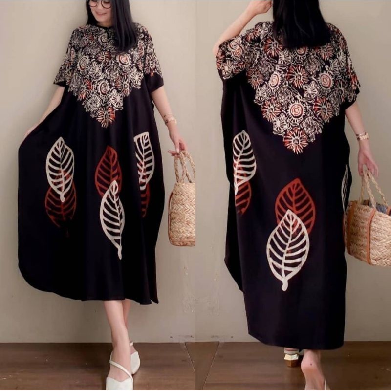 Long Lowo Cap Sogan / Dress Cap Kalong Sogan / Daster Batik Cap Lowo Sogan