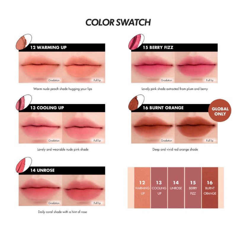 [ONLINE EXCLUSIVE] [NEW SHADE-READY STOCK] ROM&ND ROMAND BE OVEEER SHADE BLUR FUDGE TINT LIPTINT