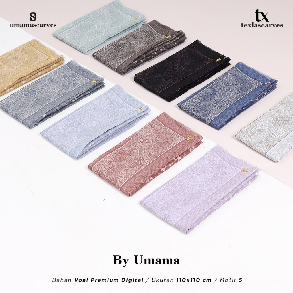 [SVT COLLECTIONS] Hijab TEXLA SCARVES MOTIF BOX BY UMAMA SCARF FREE BROOCH Voal Motif Digital LC