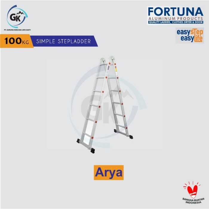 TANGGA DUALPURPOSE 250 CM TANGGA LIPAT PREMIUM ALUMUNIUM ARYA FORTUNA
