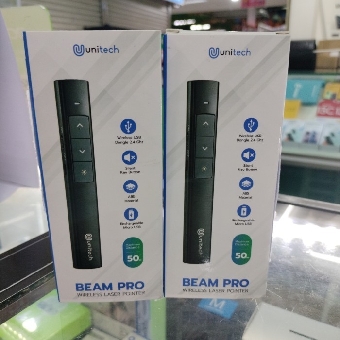 Terlaris Unitech Beam Pro N26 Laser Pointer Wireles Alat Presentasi 50M Kontrol Promo Terbaru