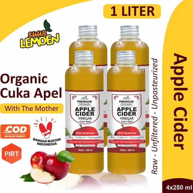 

BR Cuka Apel Organik 1 Liter Apple Cider Vinegar Premium With The Mother