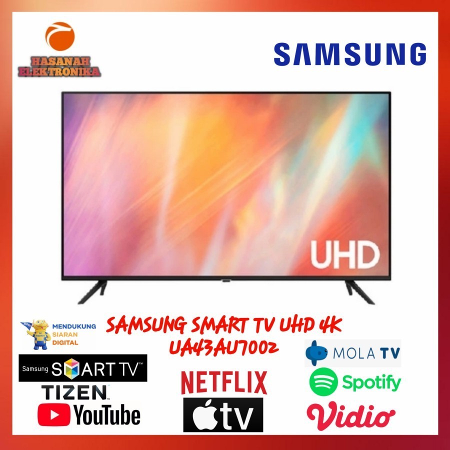 SAMSUNG SMART TV UHD 4K UA43AU7002 43 INCH PURCOLOR SMART TV TIZEN