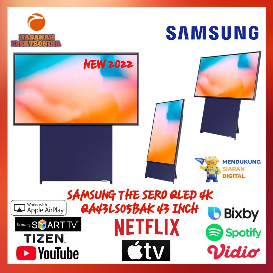 SAMSUNG THE SERO QLED 4K QA43LS05B 43 INCH NEW 2022 SMART TV TIZEN