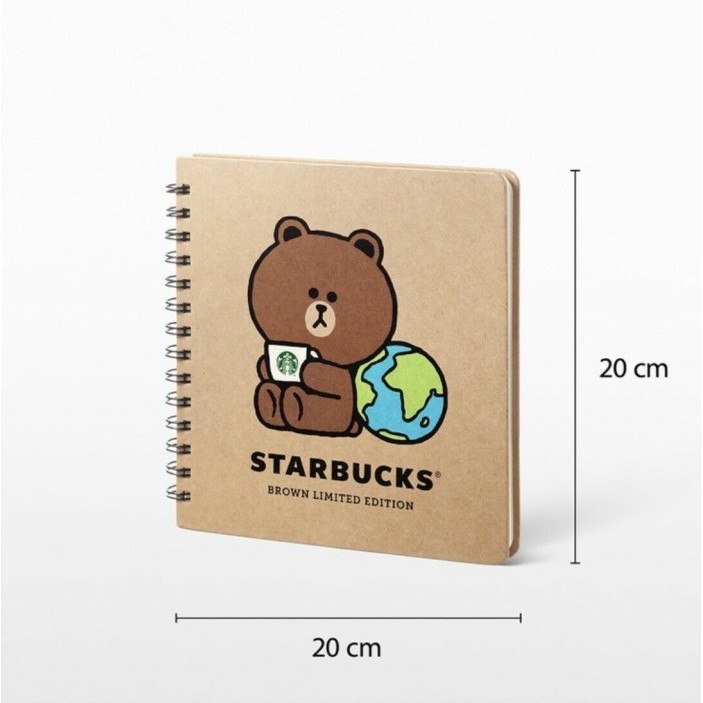 

BARANG TERLARIS Starbucks Line Brown Notebook Earth Day 2022 Blank Agenda Book Buku
