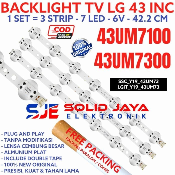 BACKLIGHT TV LED LG 43 INC 43UM7100 43UM7300 43UM 7K 6V LAMPU BL KODOK
