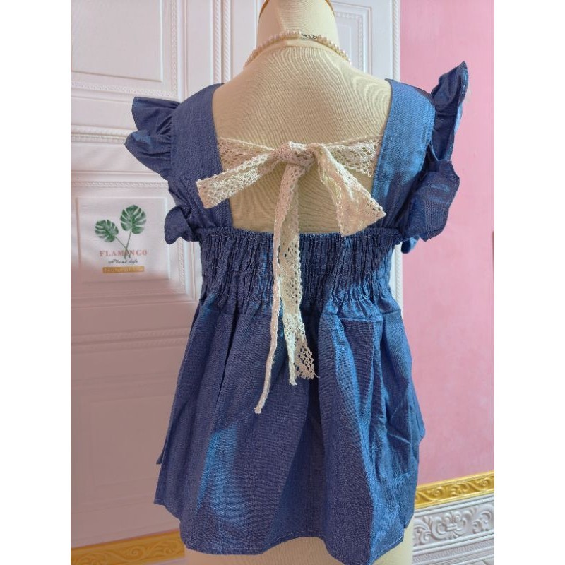 ATASAN KUTUNG DENIM PITA RENDA