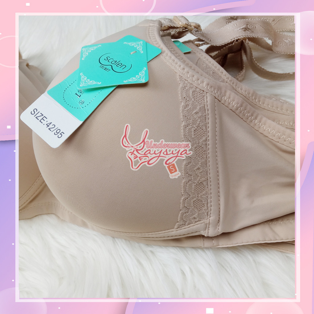 Bra/BH Scalen Secret 2033 Cup Besar Busa Tipis Tanpa Kawat Ukuran 36-42