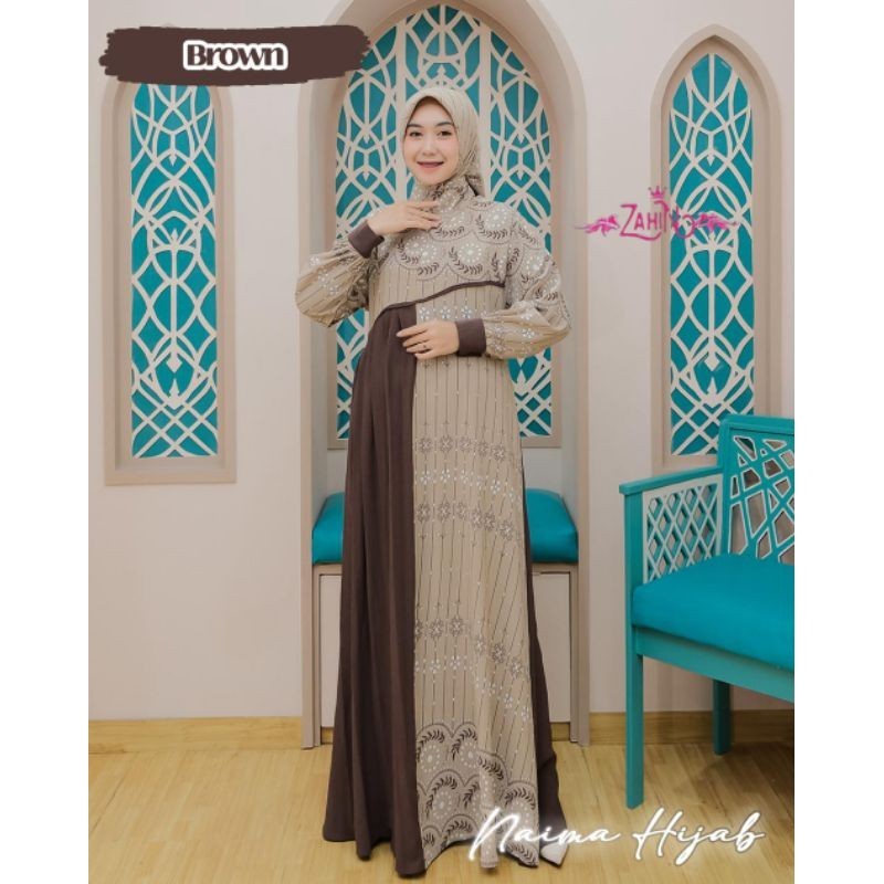 NAIMA HIJAB ORIGINAL BY BRAND ZAHIN ORI GAMIS MUSLIMAH LD 110 BUSUI FRIENDLY CRINKLE DRESS MUSLIM FR