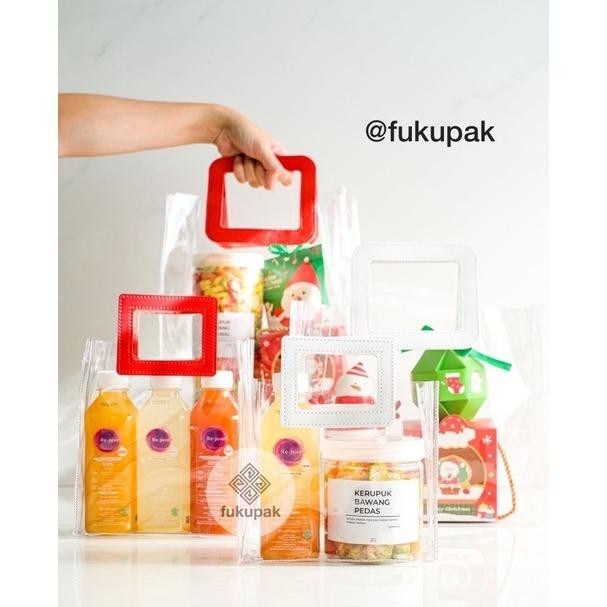 

Dapatkan potongan harga terbesar hanya hari ini." Tas Transparan Premium (10pcs) tas pvc tebal mewah tas mika hamper bening ||