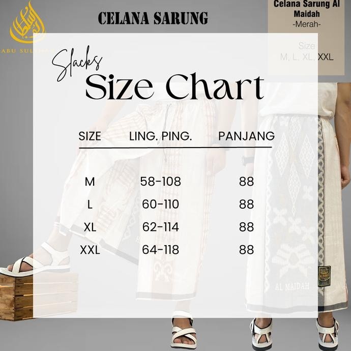Celana Sarung Al Maidah Warna Perlengkapan Sholat Pria Dewasa Remaja LM