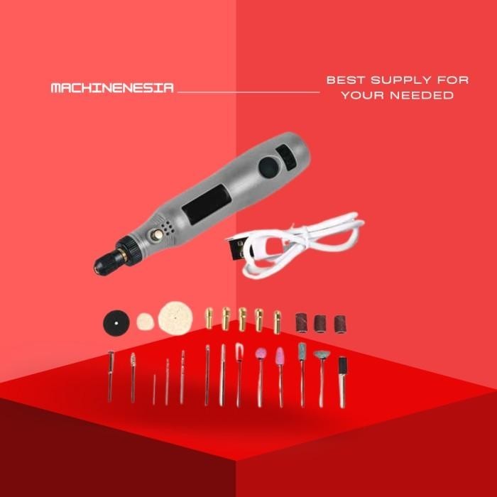 MESIN BOR MINI GRINDER TUNER CUNER CUN POLES TANPA KABEL CAS USB SET