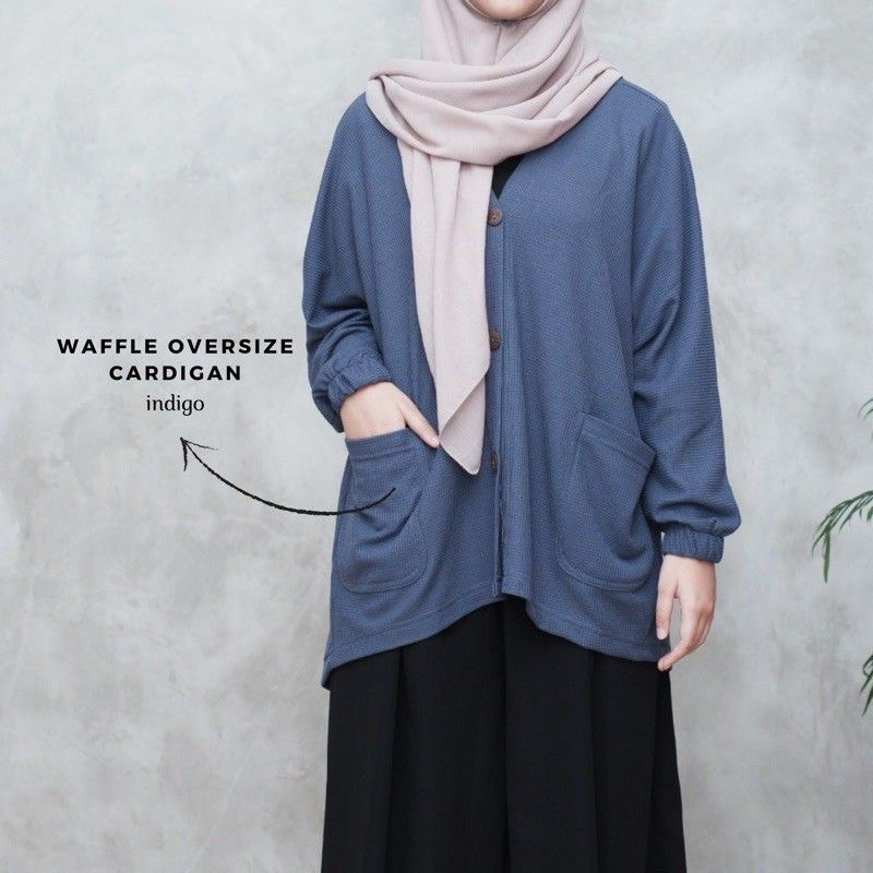 [COLD COLLECTIONS] Waffle Oversize Cardi by Safaat.Outfit Bahan Waffle Uniqlo